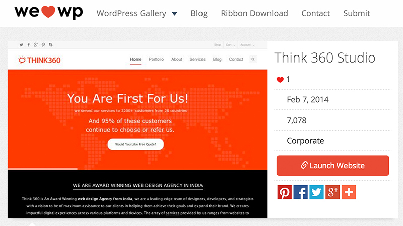 HealXRlabs featured in the Famous WordPress Based Web Design Showcase