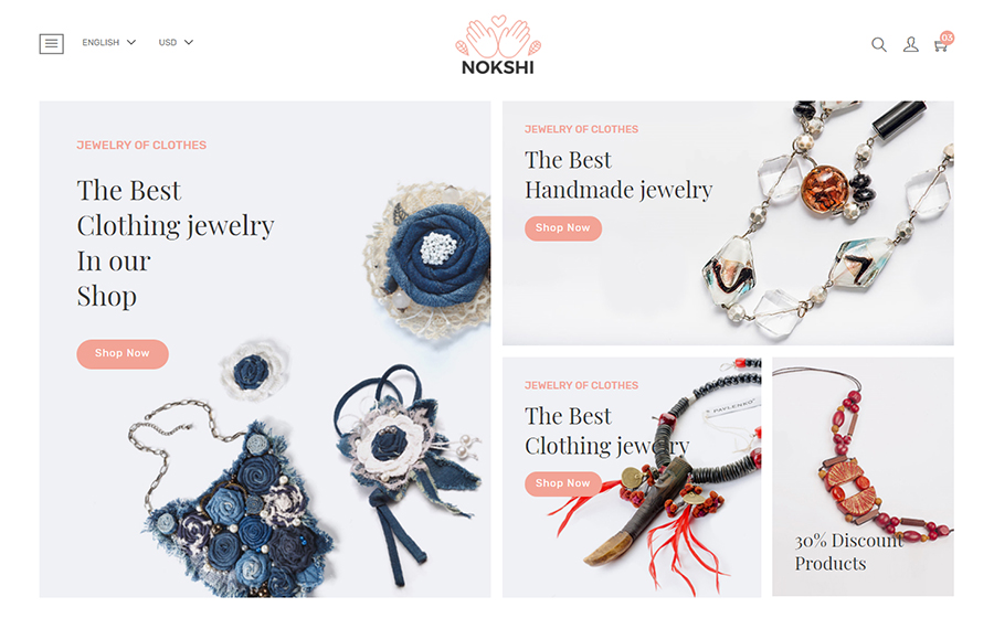 Nokshi - Handmade Craft eCommerce Shopify Theme