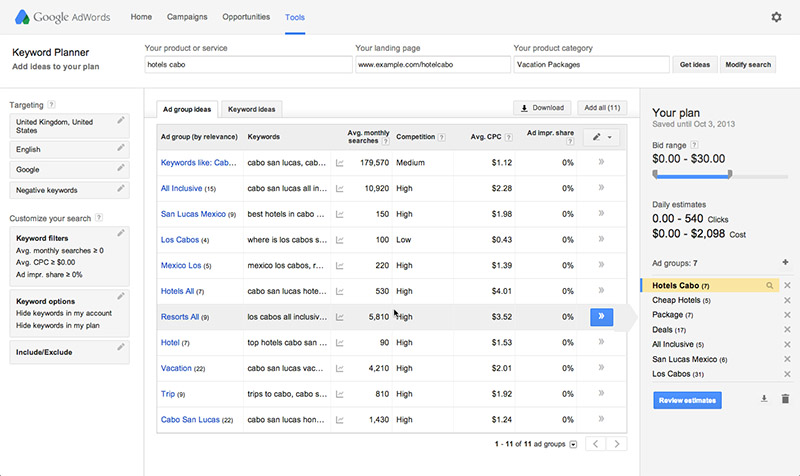 Google-Keyword Planner-tool