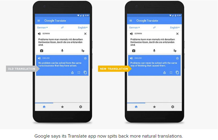 google translation machine learning